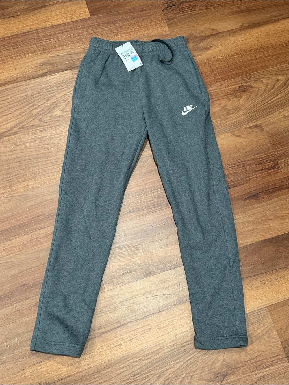 Nike NWT Dark Gray Jogger Sweatpants with White Swoosh